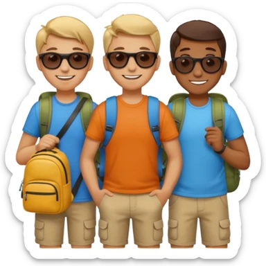 group of friends travelling sticker