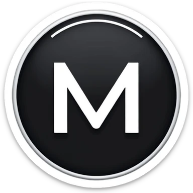 Black Circle with MB written on it sticker