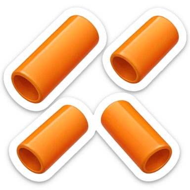 orange cylindrical pieces rouded on each end  sticker