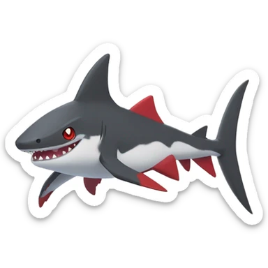 Cute cool black red nargacuga-shark-zangoose-Quilava animal hybrid Fakemon full body sticker