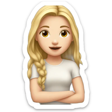 white girl in wild with animals sticker