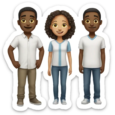 two brothers and a sister white sticker