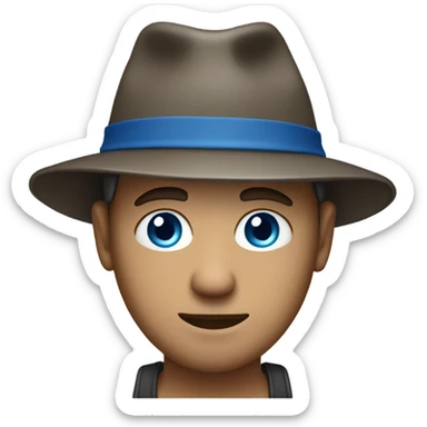 casual male portrait with hat blue eyes sticker
