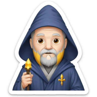 wizard old man black sticker
