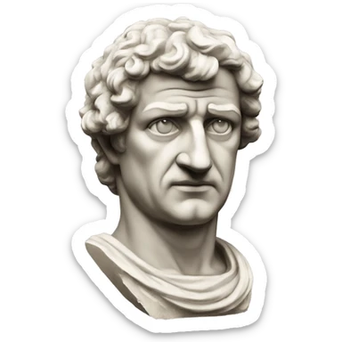 estatua de Marco Aurelio emperador estoico triste sticker