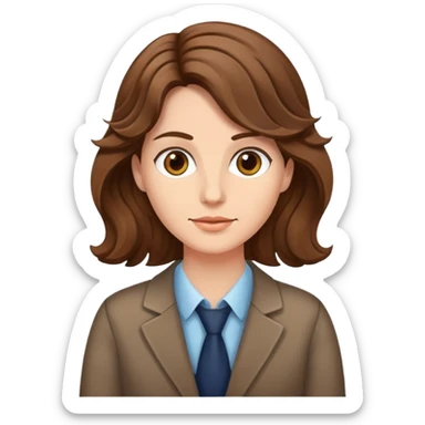 Psicóloga , cabello marrón, ondeado sticker