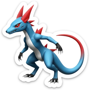 Shiny Cool Futuristic Smooth Salandit-Zeraora-Lombax-Sergal-Zangoose-Cyclizar-Genesect-Pokémon, full body sticker