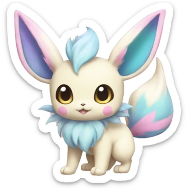 Kawaii Pastel Eeveelution-Cute-Pokémon-fusion full body sticker