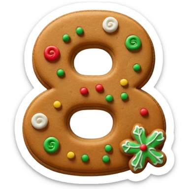 3D emoji of numbers "67" made of gingerbread cookie. Decorated with detailed white sugar icing patterns, tiny red and green candy sprinkles. Warm and cozy aesthetic, soft shadows, 3D clay style, high quality, isolated on a white background. sticker