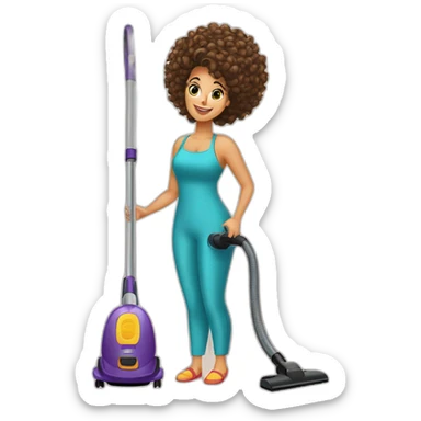 a Moroccan curvyhair do the housework vacuum cleaner sticker