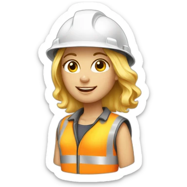 Blonde girl construction worker sticker