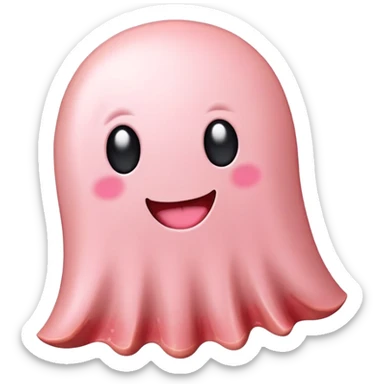 SPAM MEAT kawaii ghost EMOJI with bow sticker