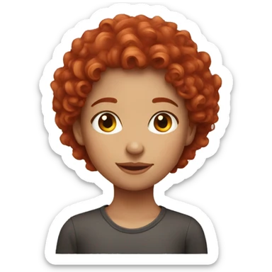 short red curly haired girl sticker