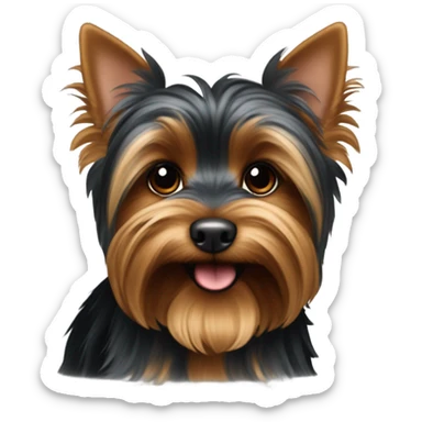 Black and brown yorkie big sticker