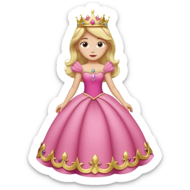 Princesa aurora Disney com vestido grande roda com uma tiara pequena e corpo inteiro, sticker