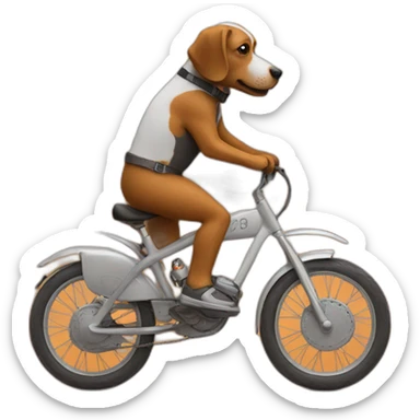 A dog biking in a dessert  sticker