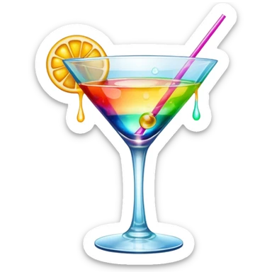cocktail glass sticker