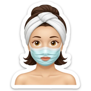 Lady with face mask spa beauty full face relaxing hot sticker