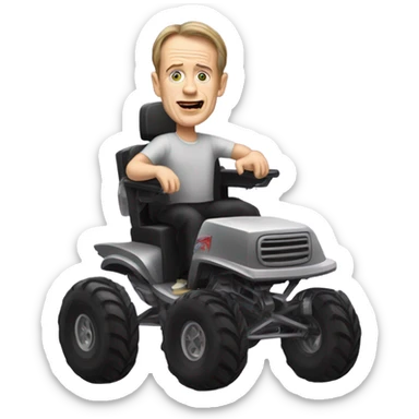 Steve bushemi in monster truck wheelchair sticker