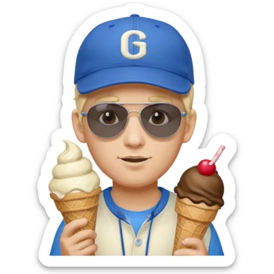Mason 67 ice cream hair baseball sunglasses sticker