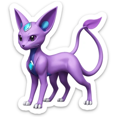 Miraidon-Genesect-Espeon-Mewtwo-Fakémon-hybrid-creature (full body)  sticker