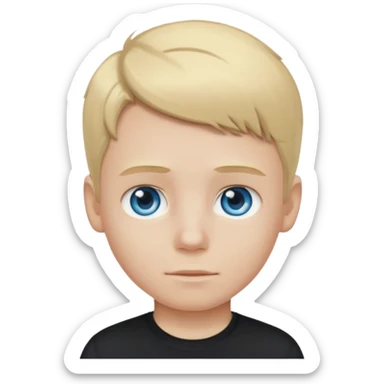 boy with blonde hair emo, and black shirt, and blue eyes sticker