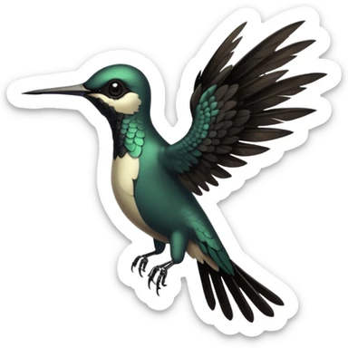 creppy demon like hummingbird with  creppy and very long wings   staring in your soul sticker