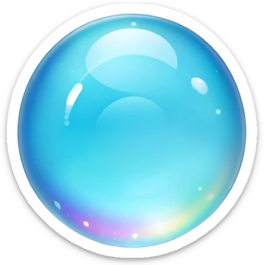 Round cut blue smithsonite gemstone with sky blue color and holographic rainbow reflections sticker