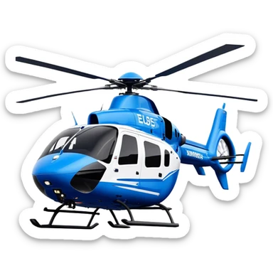 Eurocopter EC135 - Airbus Helicopters (Model Year: 2020) (Iconic colour: Blue and white) sticker