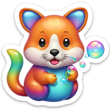 animale blowing bubbles sticker