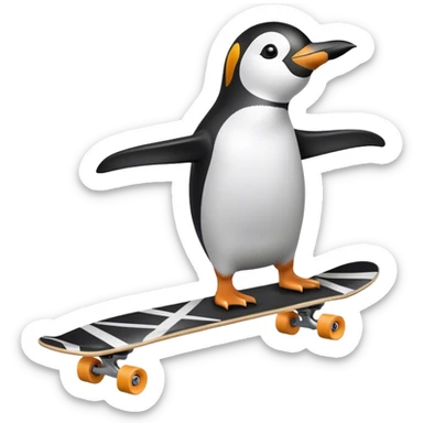 Pinguin auf Skateboard macht Handstand  sticker