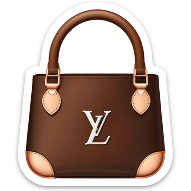 Louis vuitton logo Design in Copper, chocolate brown and white sticker