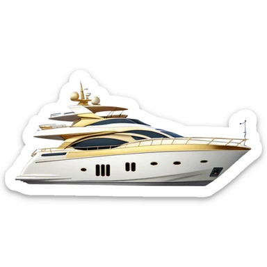 Luxury Yacht - Azimut 72 (Model Year: 2020) (Iconic colour: White with gold trim) sticker