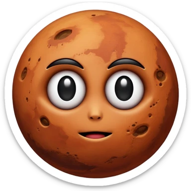 Mars with no mouth or eyes a planet only  sticker