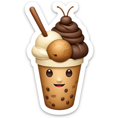 bolitas de helado de cafe con semilla de cafe  sticker