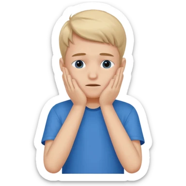 Create a shyness imoji Boys imoji Boys imoji hand in face hand in full face sticker