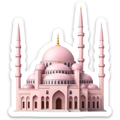 Light pink İstanbul mosque under construction  sticker