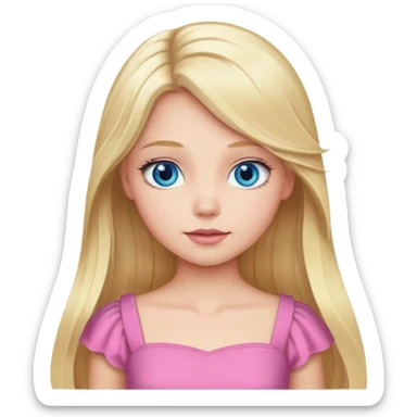 Aurora from Sleeping Beauty with long blonde hair, blue eyes, pink outfit sticker