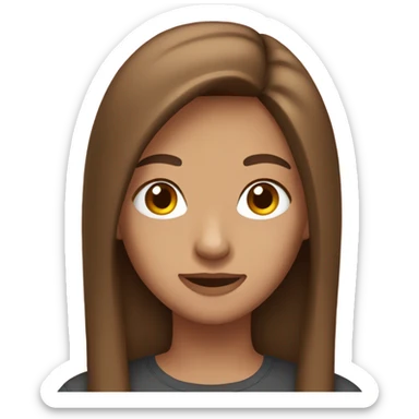 a teenager with brown straight hair sticker