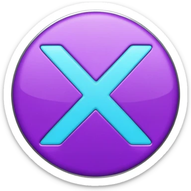Purple and Cian symbol X twitter sticker