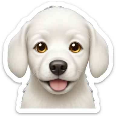 Cute Albino dog face  sticker