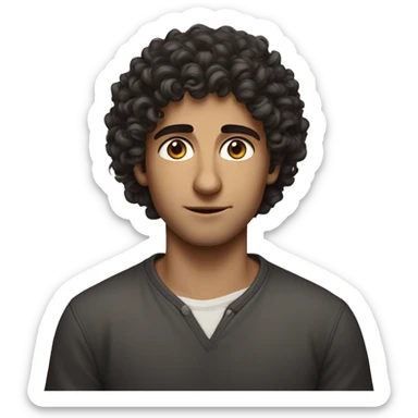 armenian boy w curly hair sharp jawline and david laid build  sticker