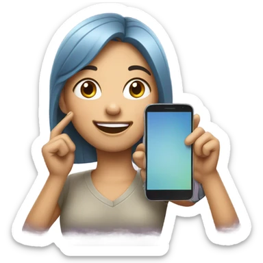 Girl talking on smartphone emoji sticker