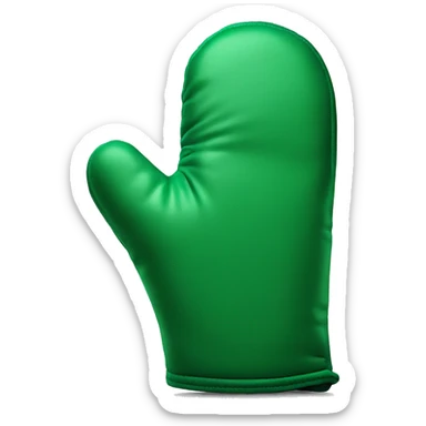 Realistic emerald green oven mitt sticker