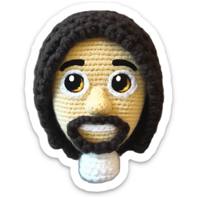 Crocheted amigurumi Jesus sticker