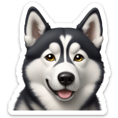 realistic husky with no poil sticker