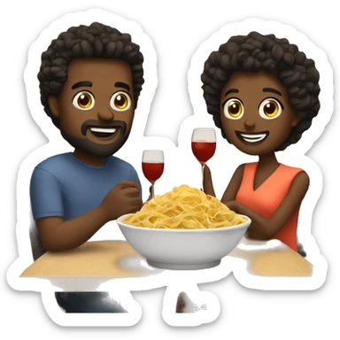 Date night with pasta sticker
