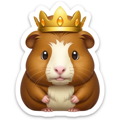almighty guinea pig god with a mole on the left cheek, surrounded by glowing aura, regal and wise sticker