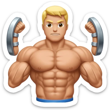 Un frigo americain avec des bras en mode gros muscles sticker