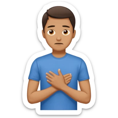 Man wearing a t-shirt and feeling cold sticker